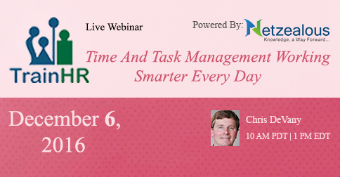Overview:
The speed of everything has changed. Are your time management skills up to the challenge? 

http://www.trainhr.com/control/w_product/~product_id=701537LIVE/?channel=mailer&camp=webinar&AdGroup=allconferencealerts_nov_2016_SEO